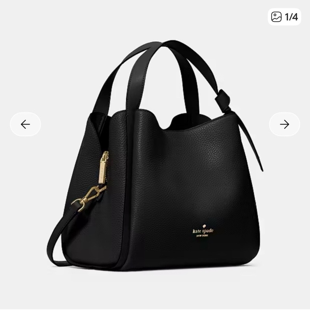 Kate Spade Knott Black Pebbled Leather Shoulder Bag